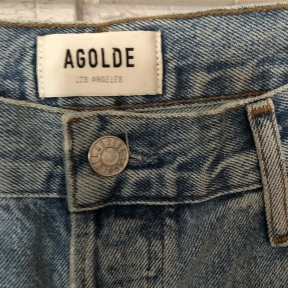 AGOLDE “Lana” Low-Rise Vintage Straight Jeans – Women’s Size 32 – Classic Indigo - Picture 4 of 12